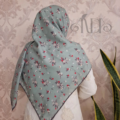 روسری پاییزه گل ریز سبزابی