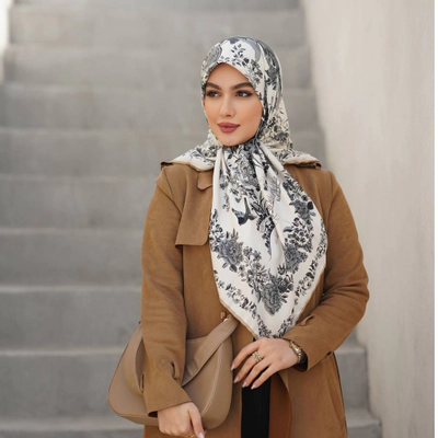 روسری ابریشم توییل قواره 120