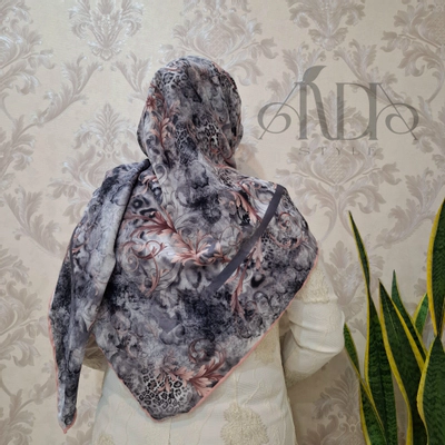 روسری نخی طوسی