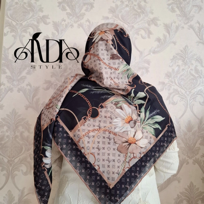 روسری نخ ترک طرح گل و ال وی