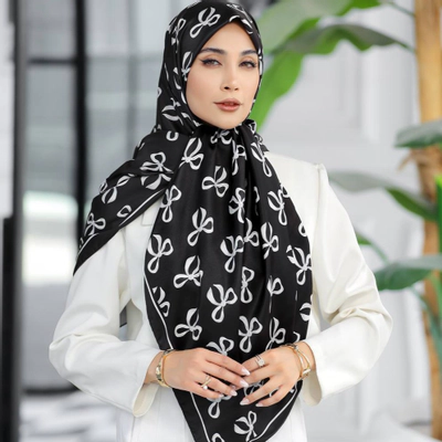 روسری سوپرنخ پاپیون مشکی