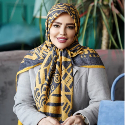 روسری سوپرنخ طرح هندسی