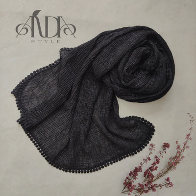 شال برشکا مشکی دور عدسی