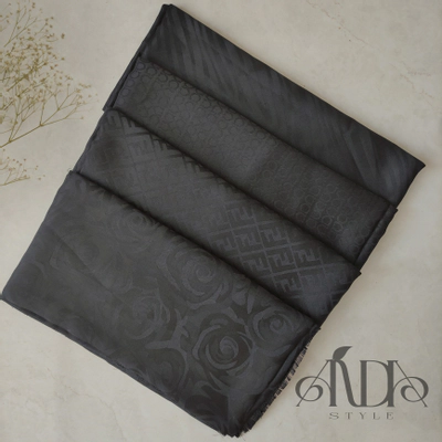 روسری نخی ژاکارد مشکی